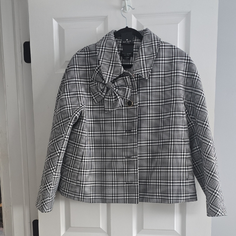 Kate Spade Black and White Checkered Blazer
